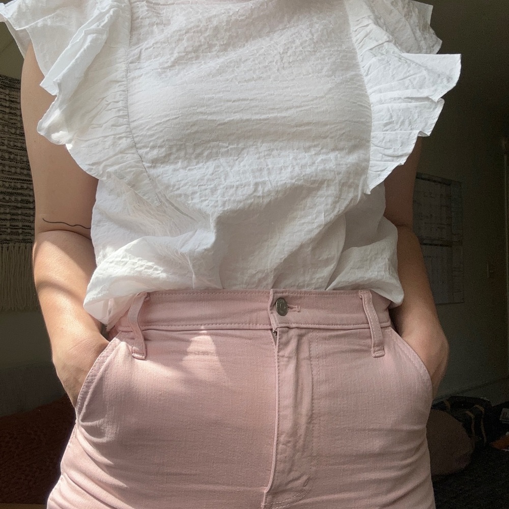 Universal Thread White Ruffle Sleeve Top